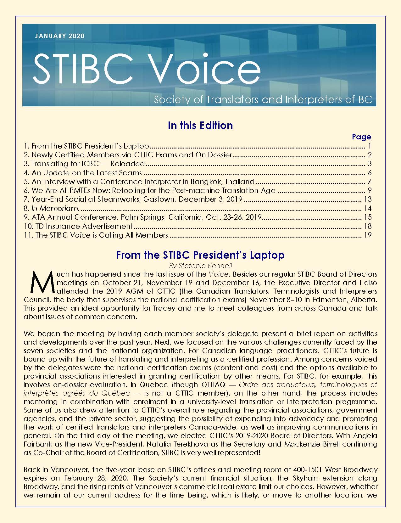 January 2020 STIBC Voice