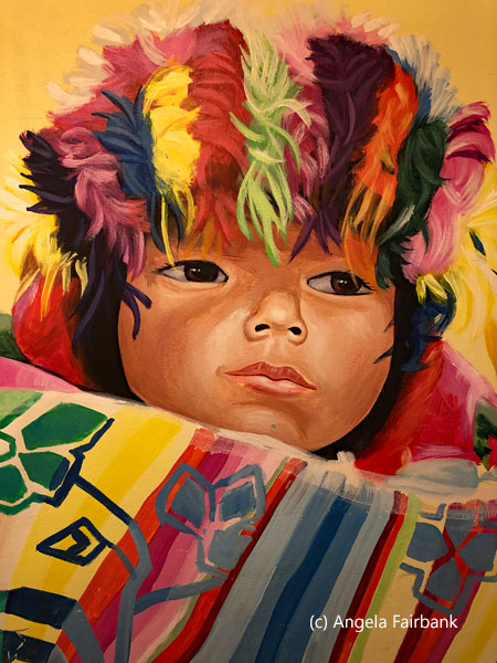 mural detail of child