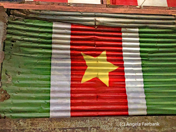 metal flag in market