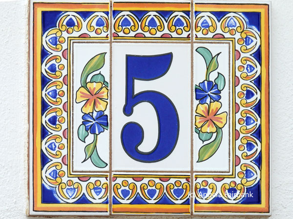 altea street number in mosaic tiles
