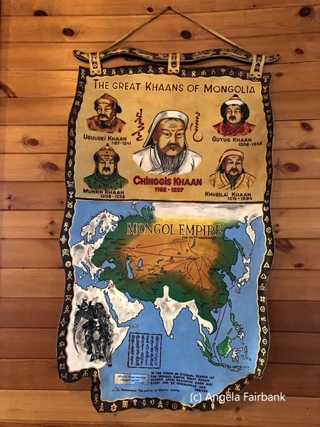 mongolian khans painting on leather