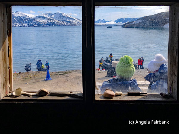 looking out bar window from inside
