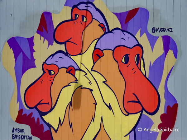mural of proboscis monkeys
