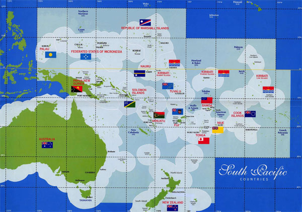 map of Pacific Islands