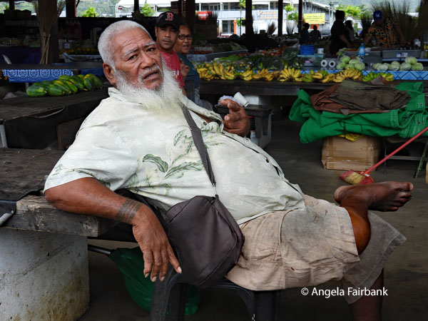 elderly man at market