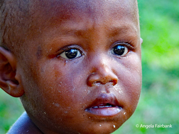 child with messy face