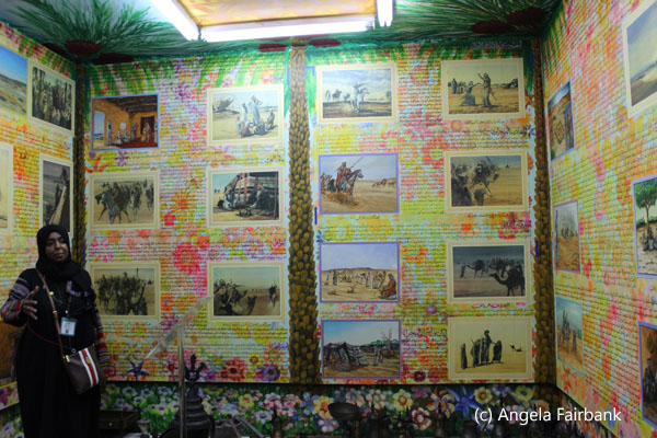 our guide Marwa inside a room dedicated to the late king