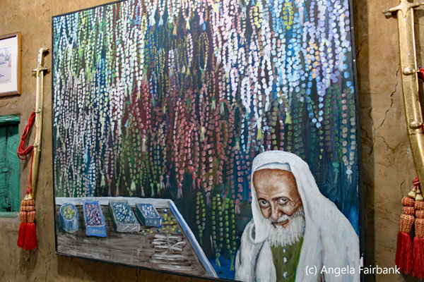 a painting of an old man