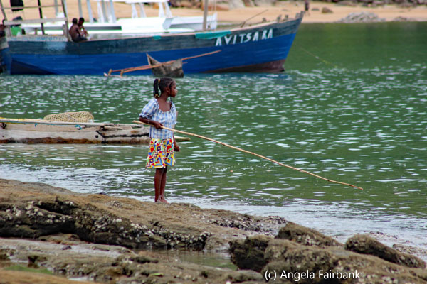 girl fishing at Ampasipohy