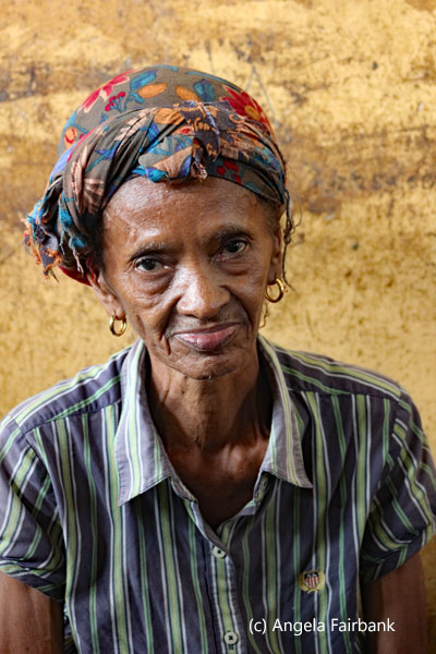 70-year old woman at market