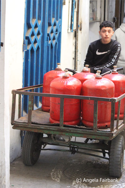 boy with gas canisters