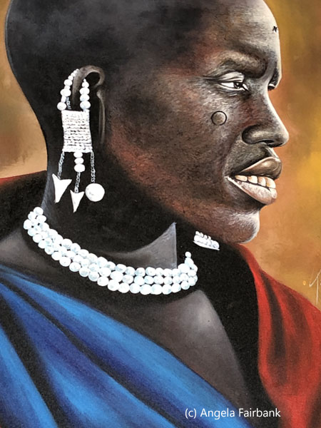 painting of maasai woman