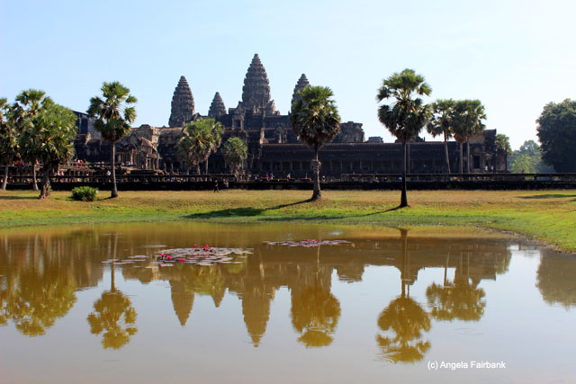 Iconic photo of Angkor Wat reflected in water