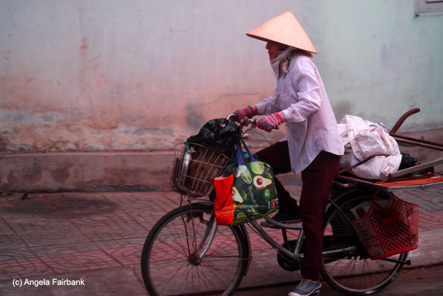 woman on bicycle