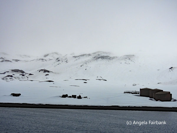abandoned station with whale oil tanks from ship