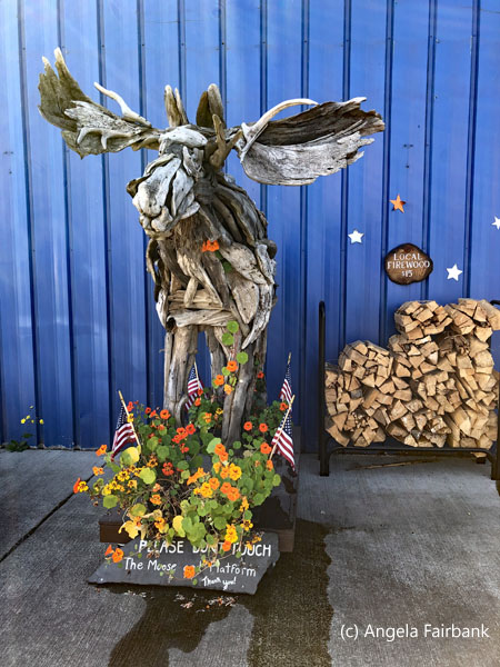 moose made of driftwood