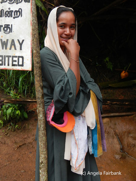 young lady near railway tracks