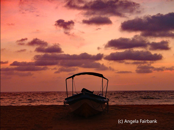 silhouette of boat