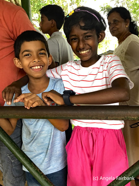 boy and girl at elephant show
